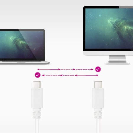 Cable USB 2.0 Tipo-C Nanocable 10.01.2301-L150-W/ USB Tipo-C Macho - USB Tipo-C Macho/ 480Mbps/ 1.5m/ Blanco