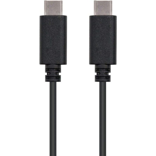 Cable USB 2.0 Tipo-C Nanocable 10.01.2302/ USB Tipo-C Macho - USB Tipo-C Macho/ 2m/ Negro