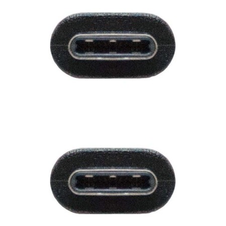 Cable USB 2.0 Tipo-C Nanocable 10.01.2302/ USB Tipo-C Macho - USB Tipo-C Macho/ 2m/ Negro