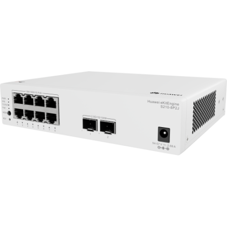 HUAWEI S210-8P2J (4 X 10/100/1000BASE-T PORTS (POE+), 8 X 10/100/1000/2.5GBASE-T PORTS (4 X POE+, 4 X POE++), 2 X 10GE SFP+ PORT
