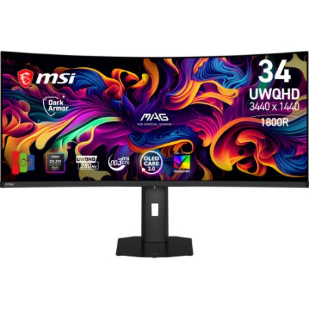MSI MAG 341CQP QD-OLED X28 pantalla para PC 86,4 cm (34″) 3440 x 1440 Pixeles UltraWide Quad HD Negro