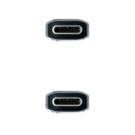 Cable USB 3.1 Tipo-C Nanocable 10.01.4101-L150-COMB/ USB Tipo-C Macho - USB Tipo-C Macho/ Hasta 100W/ 20Gbps/ 1.5m/ Gris y Negro