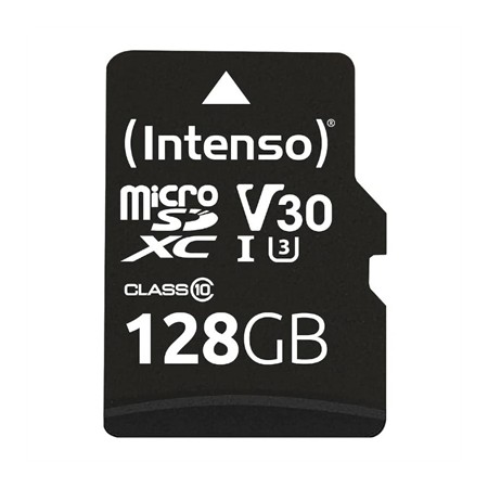 Tarjeta memoria micro sd intenso 128gb profesional v30  adaptador sd