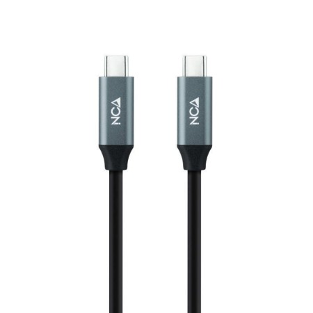 Cable USB 3.2 Tipo-C Nanocable 10.01.4301-L150/ USB Tipo-C Macho - USB Tipo-C Macho/ 1.5m/ Gris y Negro