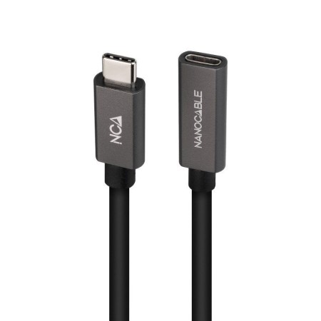 Cable Alargador USB 3.2 Nanocable 10.01.4401/ USB Tipo-C Macho - USB Tipo-C Hembra/ 1m/ Negro