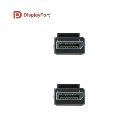 Cable DisplayPort 1.4 8K Nanocable 10.15.2502/ DisplayPort Macho - DisplayPort Macho/ 2m/ Certificado/ Negro