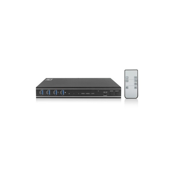 Conmutador kvm act connectivity 2 puertos usb 3.2   - hdmi -  dual 4k -  2pc