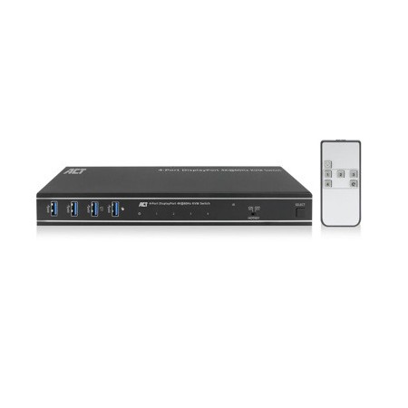 Conmutador kvm act connectivity 4 puertos displayport 4k