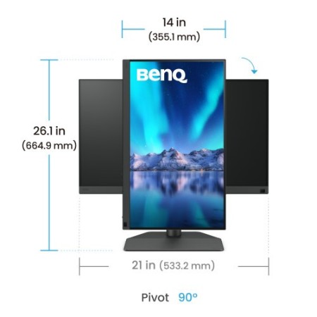 MONITOR PARA FOTOGRAFOS BENQ SW242Q 24.1” IPS,2K, 2560 X 1600, 16:10, 99% ADOBE RGB, 98% P3, CALIBRACIÓN, USB-C 90W, TÜV, LUT 3D