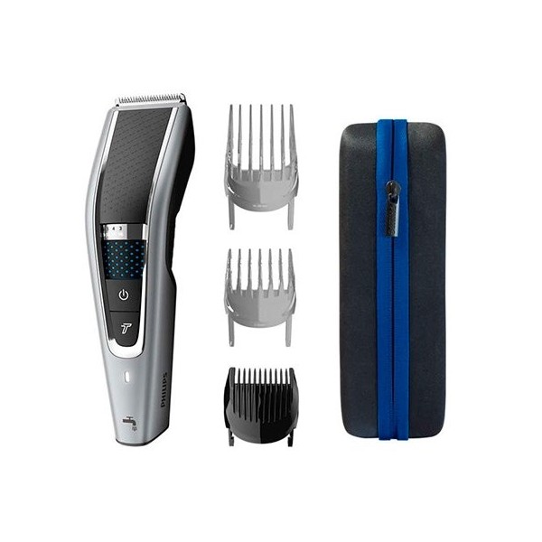 Cortapelos philips hairclipper 5000 hc5650 - 15  28 ajustes -  3 peines -  90m autonomia -  lavable -  estuche rigid