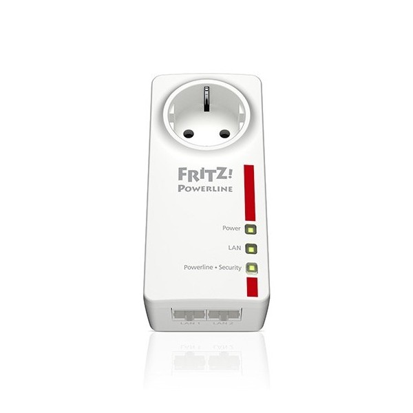 Powerline plc fritz! 1200mbps - 2xlan gigabit - mimo 2x2
