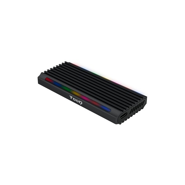 Caja externa tooq tqe - 2222b shinobi para ssd m.2 usb tipo c rgb negro