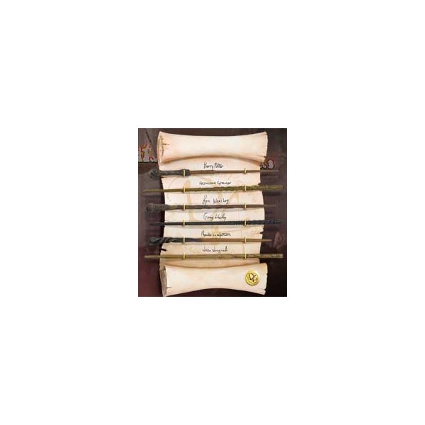 Replica the noble collection harry potter ejercito de dumbledore coleccion 6 varitas en exposicion