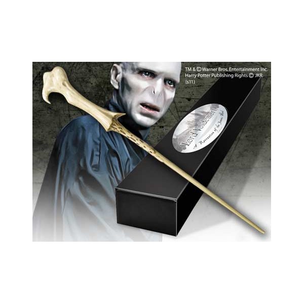 Replica the noble collection harry potter lord voldemort varita con caja y placa de identificacion