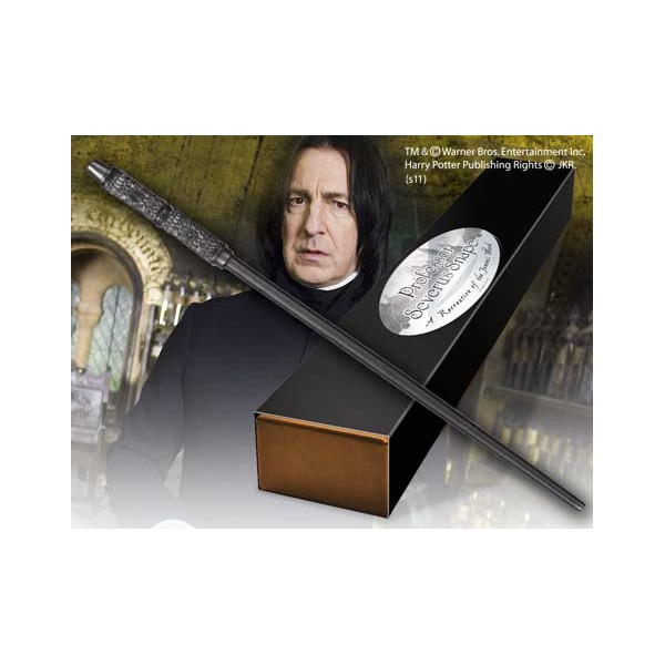 Replica the noble collection harry potter severus snape varita con caja y placa de identificacion