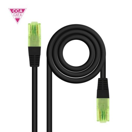 NANOCABLE CABLE RED CAT.6 UTP AWG26 CCA, NEGRO, 7 M