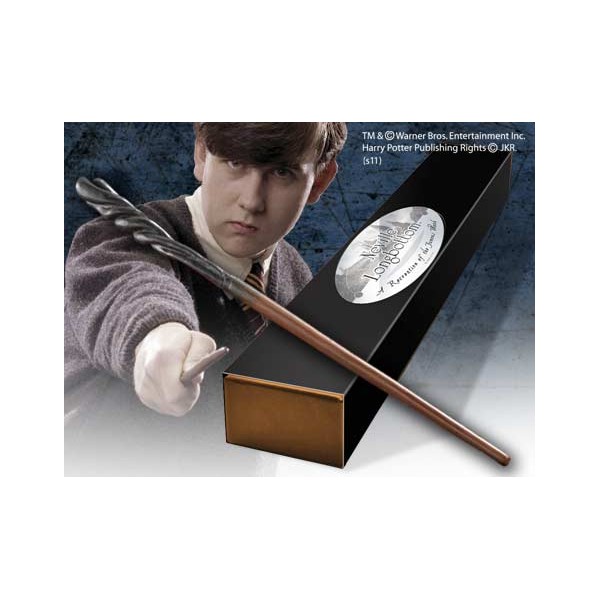 Replica the noble collection harry potter neville longbottom varita con caja y placa de identificacion