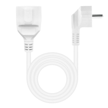 Cable Alargador de Corriente Nanocable 10.22.0603-W/ Schuko Hembra - Schuko Macho/ 3m/ Blanco