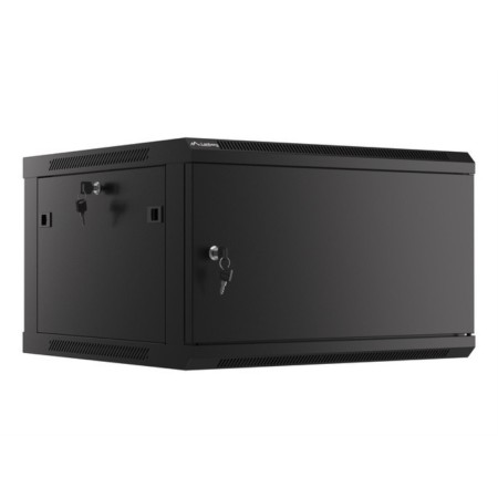 Armario lanberg mural rack 19 pulgadas 6u -  600x600 negro