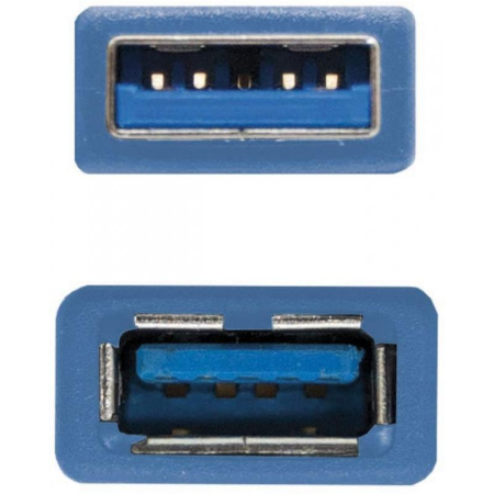 Cable Alargador USB 3.0 Nanocable 10.01.0902-BL/ USB Macho - USB Hembra/ 2m/ Azul