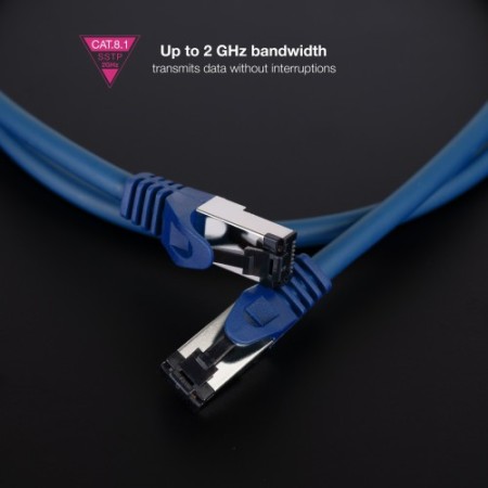 Nanocable Cable de Red Latiguillo Cat.8.1 2GHz LSZH SSTP AWG26, Azul, 2 m