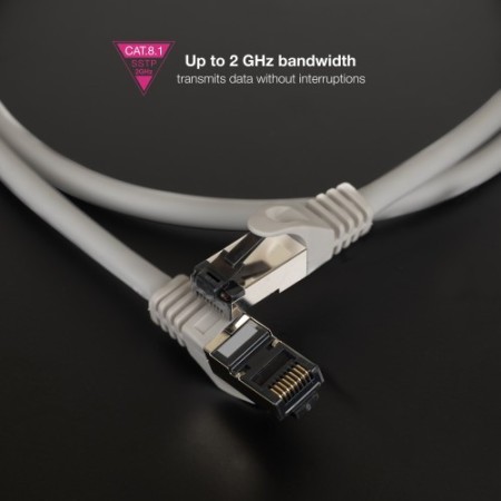 Nanocable Cable de Red Latiguillo Cat.8.1 2GHz LSZH SSTP AWG26, Gris, 5 m