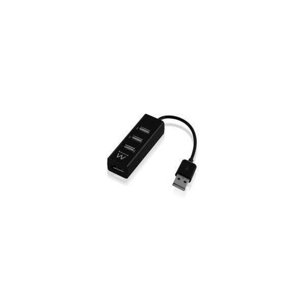 Hub usb ewent 4 puertos - usb 2.0 -  negro