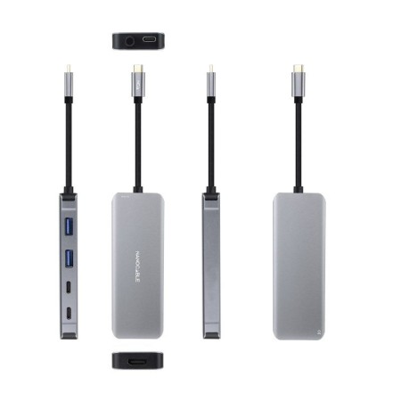 Docking Tipo-C Nanocable 10.16.1006/ 2xUSB/ 1xHDMI 4K/ 2xUSB Tipo-C/ 1xUSB Tipo-C PD