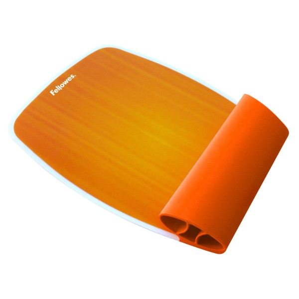 Alfombrilla reposamuñecas flexible fellowes naranja base antideslizante