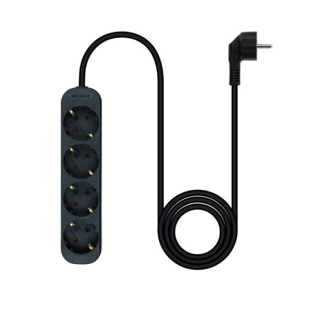 Regleta Nanocable 10.37.0004-NS-BK/ 4 Tomas de Corriente/ Cable 1.4m/ Negra