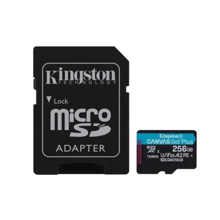 Tarjeta memoria micro secure digital sd xc 256gb kingston canvas go! plus clase 10 uhs - i u3  adaptador sd