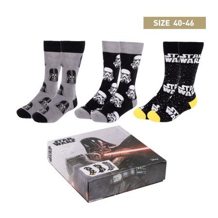 Pack calcetines 3 piezas star wars talla 40 -  46