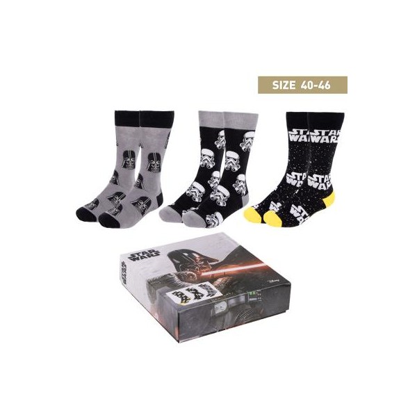 Pack calcetines 3 piezas star wars talla 40 -  46