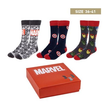 Pack calcetines 3 piezas marvel talla 36 -  41