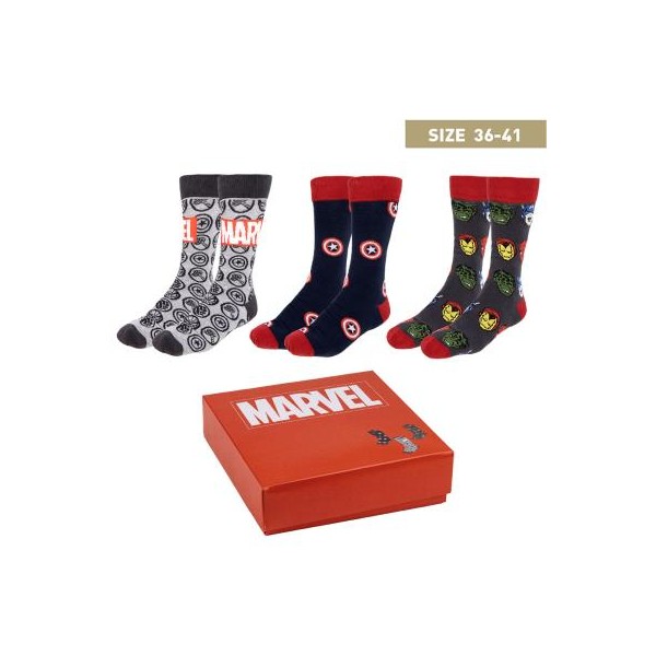 Pack calcetines 3 piezas marvel talla 36 -  41