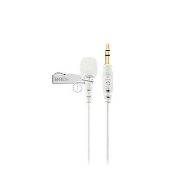 Microfono rode lavalier go white jack 3.5mm trs - 110db - omnidirectional - blanco