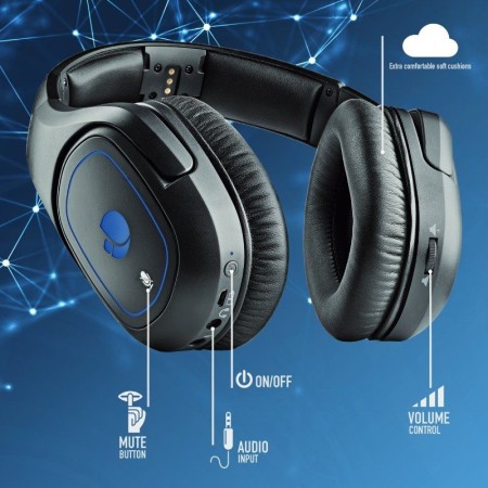 Auriculares Inalámbricos Gaming con Micrófono NGS GHX-600/ Jack 3.5/ USB 2.0/ Óptica/ Negros