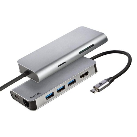 Docking USB Tipo-C NGS WonderDock8/ 3xUSB/ 1xUSB Tipo-C DP/ 1xHDMI/ 1xRJ45/ 1xLector Tarjetas SD