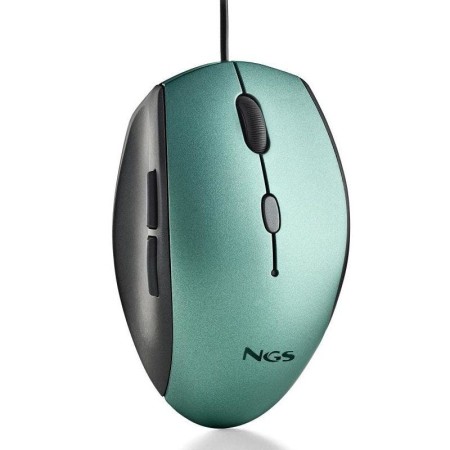 Ratón Ergonómico NGS Moth Ice/ Hasta 1600 DPI/ Verde Hielo