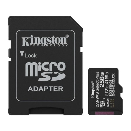 Tarjeta memoria micro secure digital sdxc 256gb kingston canvas select plus clase 10 uhs - 1  adaptador sd