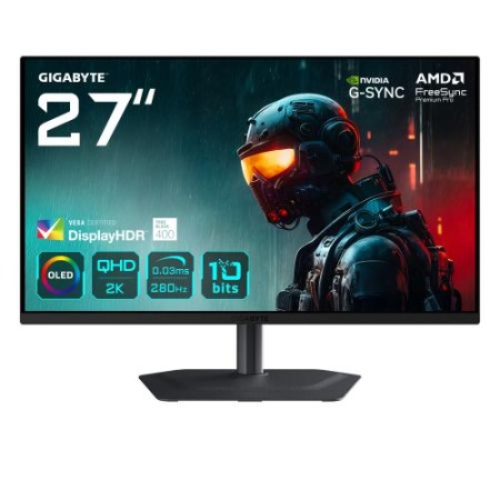 MONITOR GIGABYTE 27″ MO27Q2A,QD-OLED,2560X1440 (QHD),0.229PP,1.5:1,0.03MS,280HZ,2HDMI+1DP+3USB3.2+USB-C,ALTAVOCES