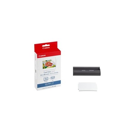 Papel foto canon selphy kc - 18if  tinta 18 adhesivos tarjeta credito series cp