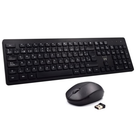 Teclado inalambrico multimedia ewent ew3256  raton formato españa