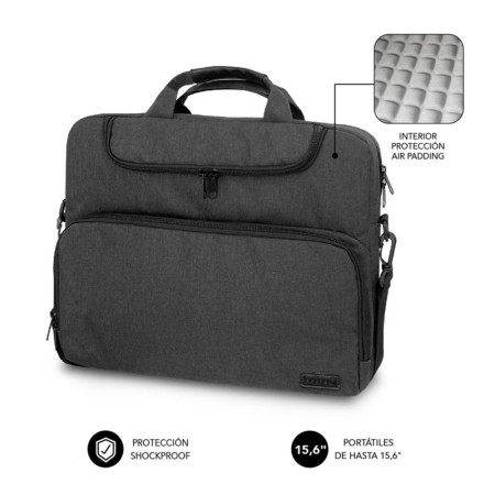 Maletin subblim air padding para portatil 15.6 pulgadas dark grey