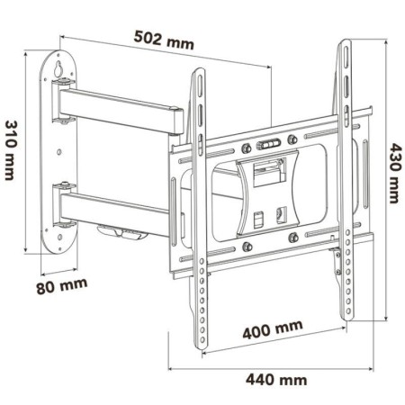 Soporte de Pared Giratorio/ Inclinable/ Nivelable Nox Lite Wall Flex para Monitores y TV de 23-55"/ hasta 30kg