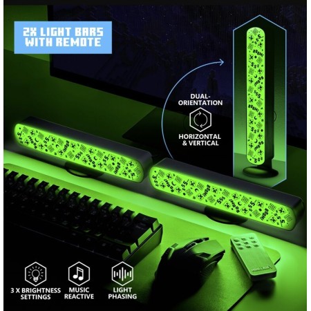 Pack 2 barras de luz paladone minecraft creepers