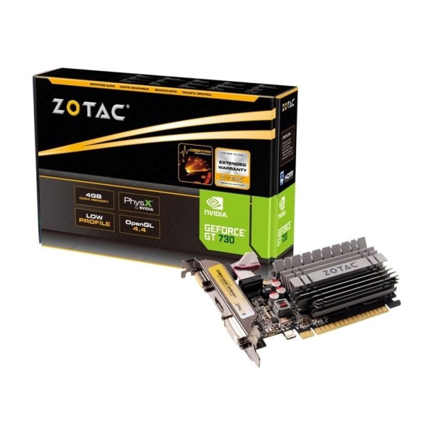 Tarjeta grafica zotac gt 730 zone edition 4gb ddr3 -  dl - dvi -  hdmi -  vga
