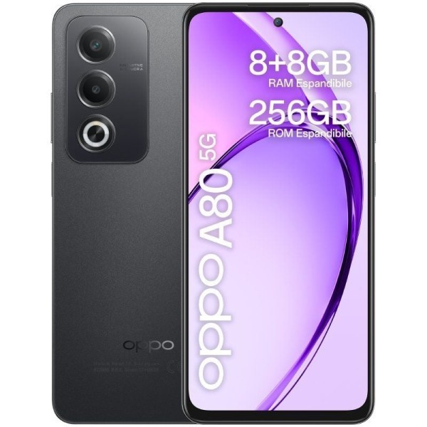 Smartphone Oppo A80 8GB/ 256GB/ 6.67"/ 5G/ Negro