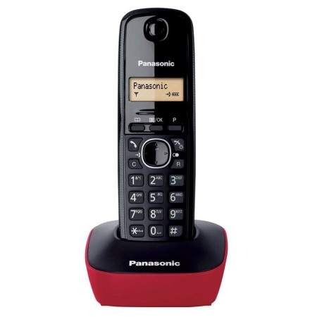 Teléfono Inalámbrico Panasonic KX-TG1611/ Negro y Rojo