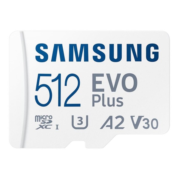 Tarjeta memoria micro sd samsung microsdxc evo plus 512gb clase 10  adaptador sd